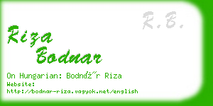 riza bodnar business card